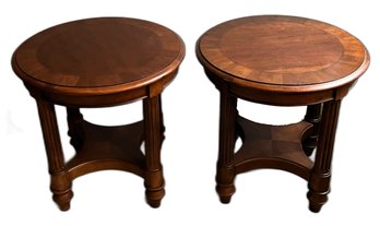 2 Wood Round End Tables - (FR)