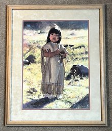 Wood Framed Don Crowley Apache Girl Print Limited Edition 455/650 Signed By Artist - (FR)