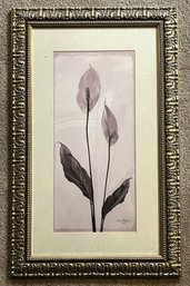 Ornate Wood Framed Floral Art - (FR)