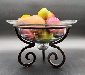 Glass And Metal Fruit Display