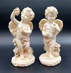 Angel Figurines With Grapes And Roses