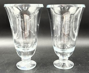 Large Krosno Glass Candle Holders - (FRH)
