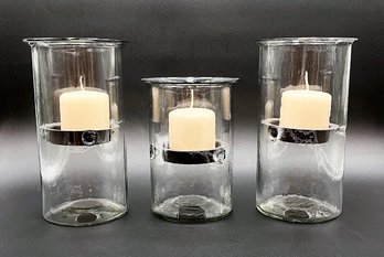 Trio Of Glass Candle Holders (CP6)