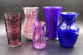 Collection Of Violet Glass Vases (V2)