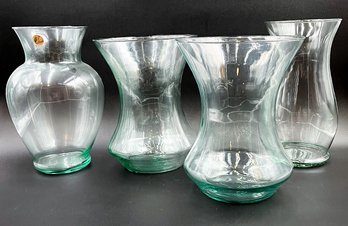 Shaped Glass Vases With Slight Green Tint (V5)