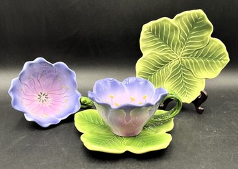 Whimsical Flower Mugs & Leaf Plates - (FRH)