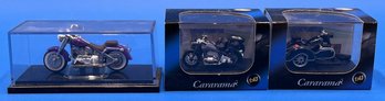 Vintage Lot Of 3 Die Cast Motorcycle 1:43 In Box - (A2)