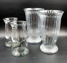 2 Pairs Of Matching Glass Vases (V7)