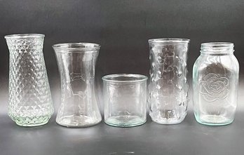 Glass Vases And Large Ball Jar (V8)