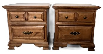 2 Wood 2 Drawer End Dressers - (BR2)