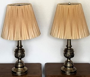 2 Vintage Metal Table Lamps - (BR2)