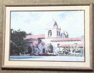 Wood Framed Limited Edition Signed Print 'Carmel Mission Basilica' 230/1500 By Anthony Lo Schiavo - (BR2)