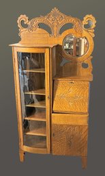 Vintage Wood Curio Cabinet Desk #2 - (FR)