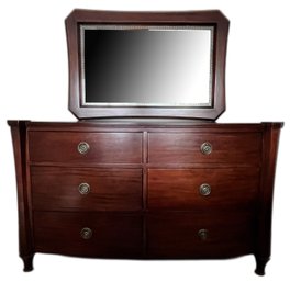 Wood Brownstone Furniture 6 Drawer Dresser With Mirror - (BR1)