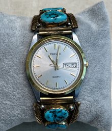 Men's Vintage Watch With Turquoise Watchband (W10)