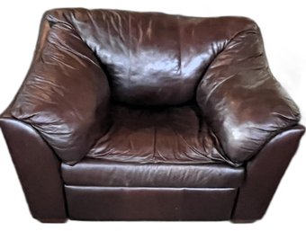 Wide Leather Reclining Chair - (FR)