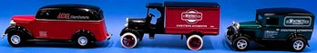 Lot Of 3 Die-cast Two Whitney Co. Truck Coin Bank & 1 Ace Hardware Truck - (A2)
