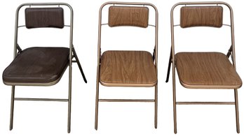 3 Vintage Samsonite Folding Chairs - (C2)