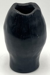 Bold Black Ryan Weaver Pottery Vase - (O)