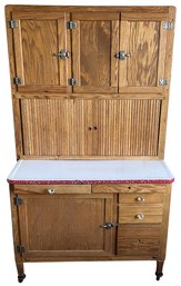 Vintage Wood Hoosier Rolling Cabinet - (FPR)