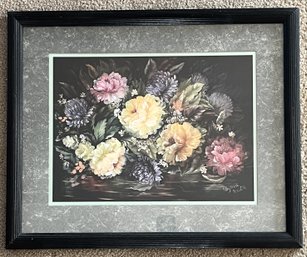 Wood Framed Flowers Print By Wyona Newtown - (FR)