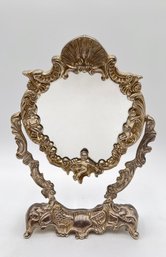Stunning Vintage French Brass Rococo Style Tilting Table Mirror