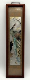 Wood Frame Foil Peacock - (O)