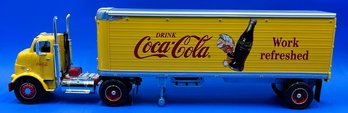 1998 ERTL Coca Cola Work Refreshed 1:25 Die-cast Semi Tractor Trailer - (A5)