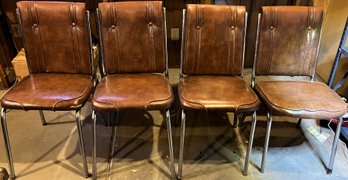 Vintage Chairs With Chrome Legs - (BT)