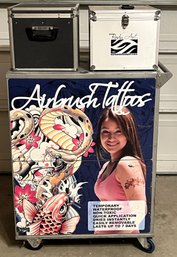 Air Brush Tattoo/ Body Art Complete Shop Set Rolling Cart- (G)