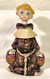 Vintage Fontanini Depose Italy Frias Monk With Fruit Basket #822 - (K)