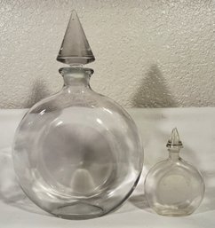 2 Vintage Glass Perfume Bottles - (K)