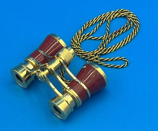 Barska 3x25 Blueline Opera Glasses With Necklace (Red & Gold)