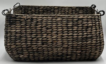 Large Woven Hyacinth Basket- (D)