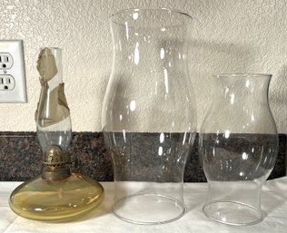 Hand Blown Glass Oil Lamp - (K)