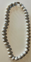 Beautiful Howlite Necklace With 14k Gold Clasp JB#2 - (MB)