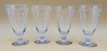 Fostoria Glass Crystal Juice Glasses 'Romance' Pattern - (FRH)