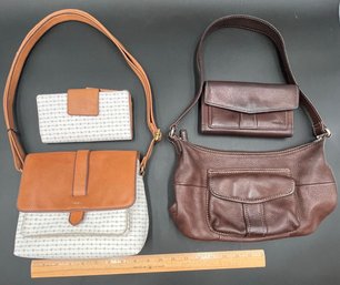 Fossil Leather Purses With Coordinating Pocket Books (P8)