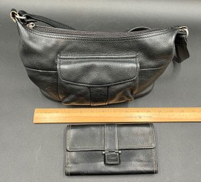 Fossil Black Leather Purse And Pocket Book (P10)