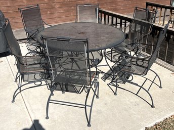Metal Outdoor Table & 6 Chairs - (BY)