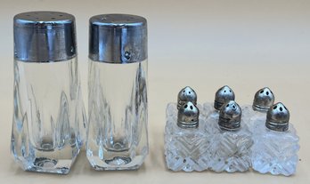 Vintage Glass Salt N Pepper Shakers - (FRH)