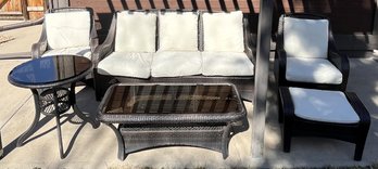 7 Piece Faux Wicker Outdoor Furniture Set - (BY)