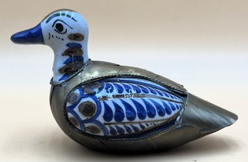 Hand Painted Ceramic & Brass Duck - (FRH)