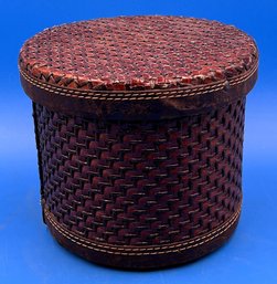 Wicker & Leather Storage Basket - (BBR1)