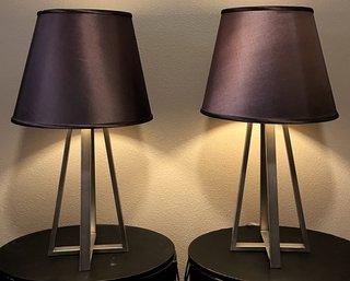 2 Metal Table Lamps - (BBR1)