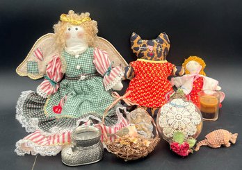 Lot Of 9 Assorted Items From Angels To Armadillos