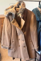 Styled By Davis Faux Fur Hooded Wool Coat