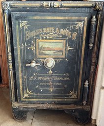Antique Iron Hall's Safe & Lock Co - E.T.W Dealer Denver, CO - Working Combination
