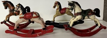 Vintage Plastic & Wood Rocking Horses Toy - (B2)