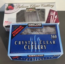 Lot Of 2 Boxes Clear Plastic Cutlery